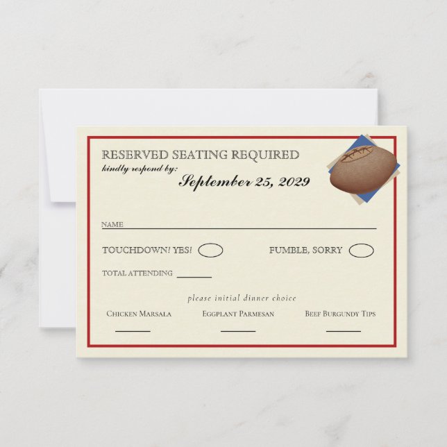 Vintage Football Pub Mitzvah Reply OSA Kort (Framsida)