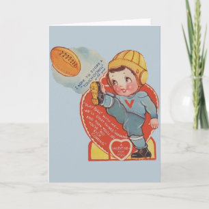 Vintage Football Valentine Helgkort