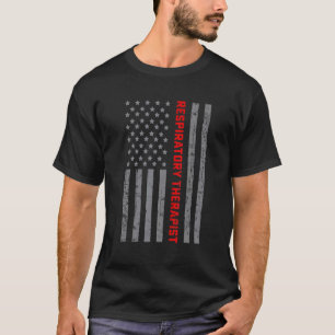 Vintage för andningsbehandling US Flagga För manar T Shirt