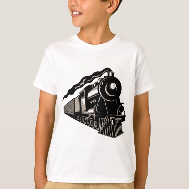vintage för ångatåglokomotiv t-shirt (Framsida)
