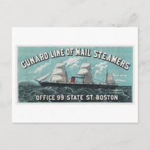 Vintage för annonsering om Cunard Line för Mail St Vykort