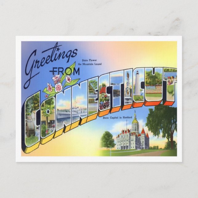 Vintage för anslutning Big Brev Vykort (Framsida)