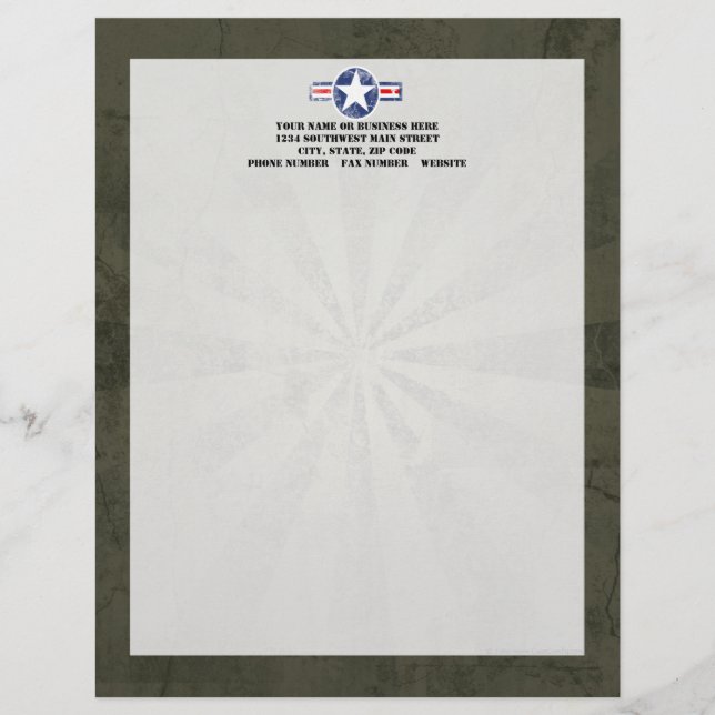 Vintage för arméluftkår brevhuvud (Framsida)