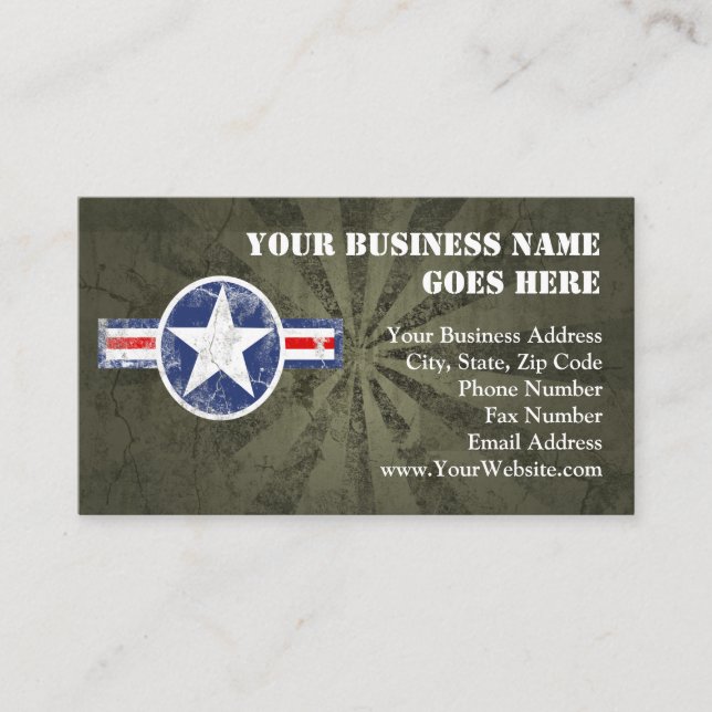 Vintage för arméluftkår visitkort (Framsida)