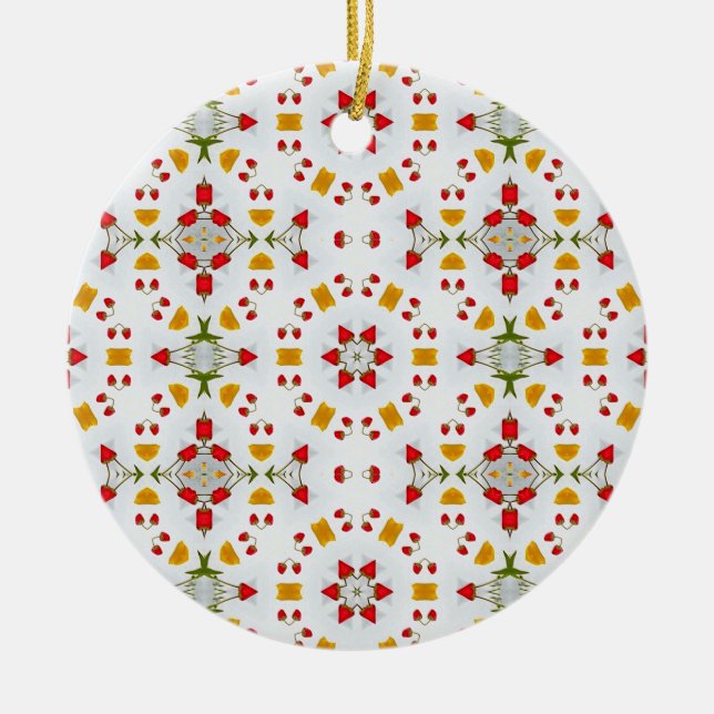 Vintage för atomcentrets blomma julgransprydnad keramik (Framsidan)