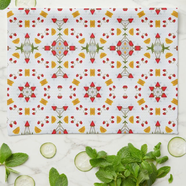 Vintage för atomcentrets blomma kökshandduk (Vikta)