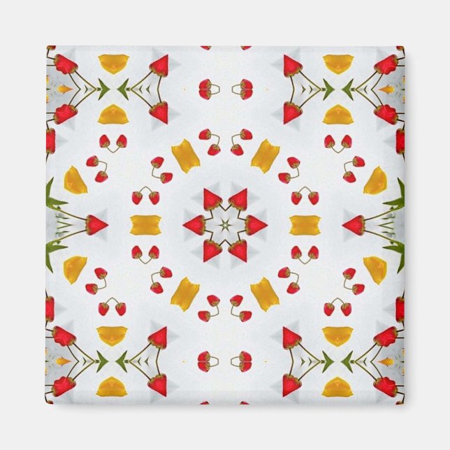 Vintage för atomcentrets blomma magnet (Framsidan)