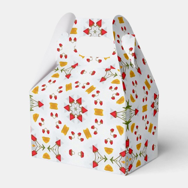 Vintage för atomcentrets blomma presentaskar (Framsidan Sidan)