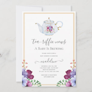 Vintage för att Tea med Mamma ska bli Blommigt Inbjudningar