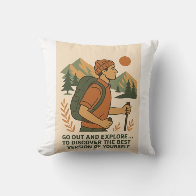 Vintage för äventyr Explorer Kudde (Framsida)