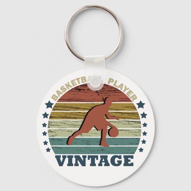 vintage för basket nyckelring (Framsida)