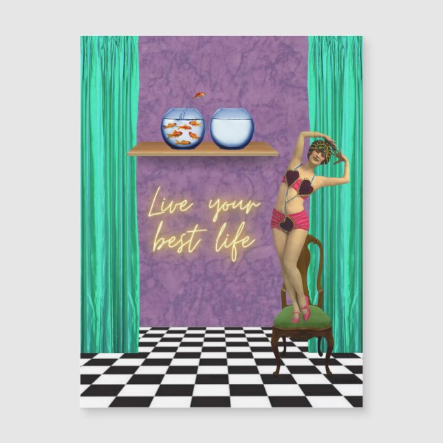 Vintage för bästa Funky Kitsch Magnetic Card (Framsida)