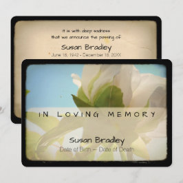 Vintage för begravningsminnestjänst 1 inbjudningar