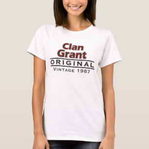Vintage för beviljande av klan Anpassa ditt födels T Shirt