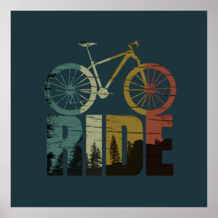 vintage för bikning i bergsområden poster