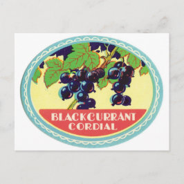 Vintage för Black Currency Cordial Mörk Berries Vykort