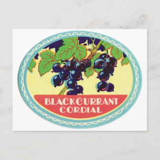 Vintage för Black Currency Cordial Mörk Berries Vykort