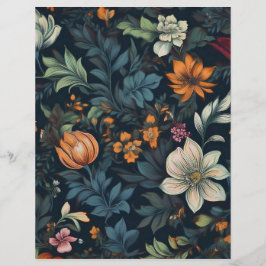 Vintage för Blommigt av mörk  stationär