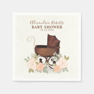 Vintage för Blommigt av vattenfärgsfärg för babysk Pappersservett