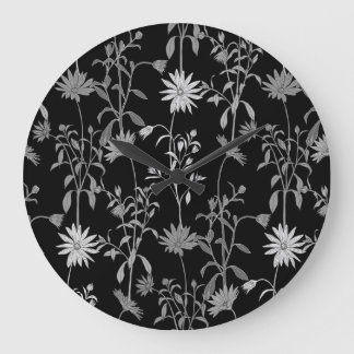 vintage för blommigt: Sömlös bakgrund för inbjudan Stor Klocka