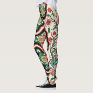 Vintage för blomsterträdgårdens Abstrakt, kinesisk Leggings