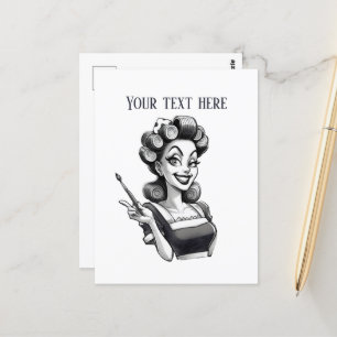 vintage för coola lägga till text dam vykort