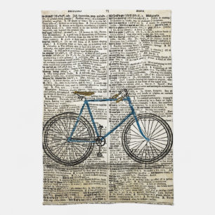 Vintage för cykel för cykel för blått för kökshandduk