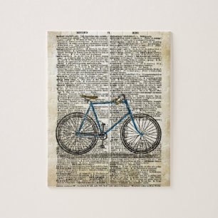 Vintage för cykel för cykel för blått för pussel