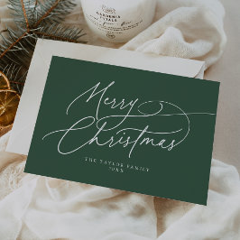 Vintage för DARCY Grönt Elegant Family  God jul Julkort