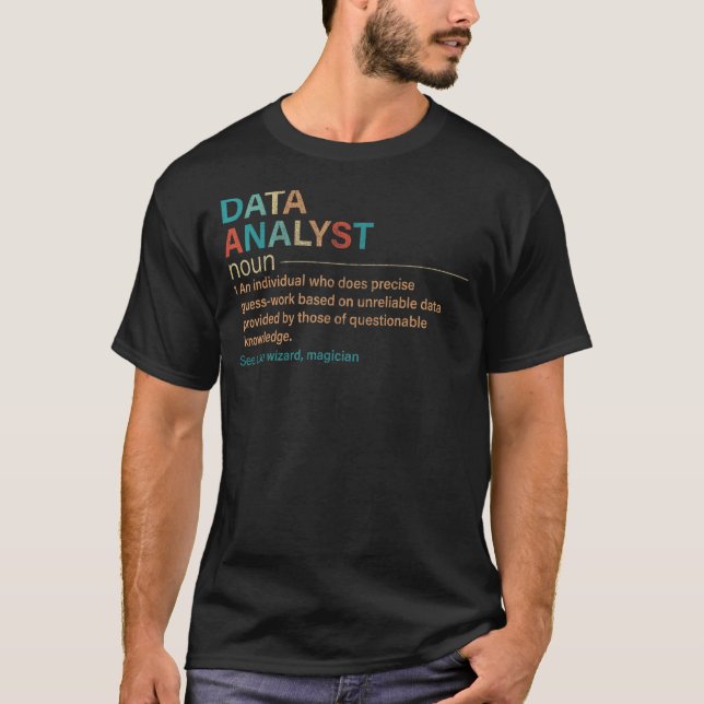 vintage för dataanalytiker t shirt (Framsida)