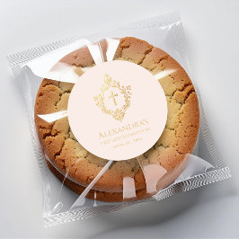 Vintage för den  Rosa Vapenskölden Guld Runt Klistermärke