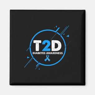 Vintage för diabetesmedvetenhet T2d Pappa Magnet