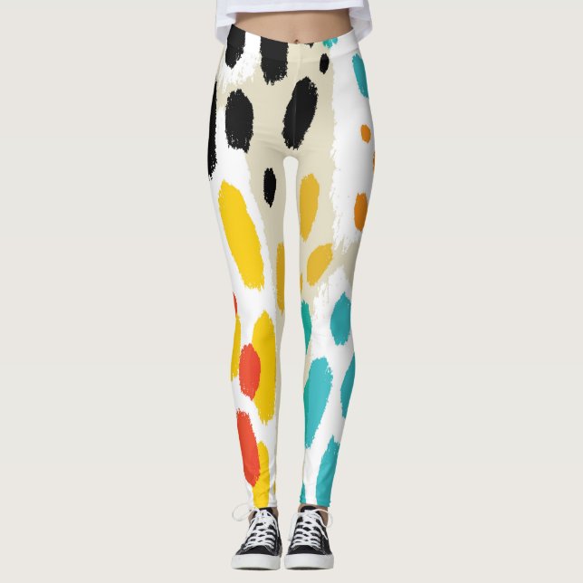 Vintage för djurutskrift Sömlös Mönster Leggings (Framsida)