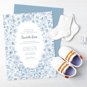 Vintage för Dusty Blue Baby Shower-Elegant för inb