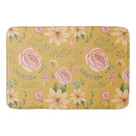 Vintage för Elegant av anpassad Gult Wildblomma Mö Badrumsmatta