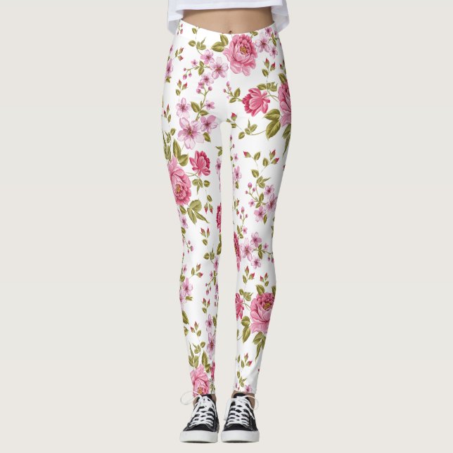 vintage för Elegant av blommigt Leggings (Framsida)