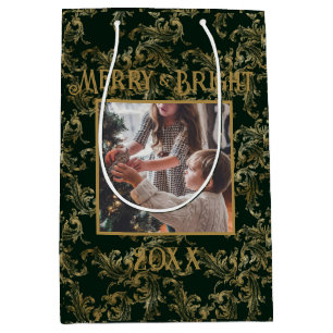 Vintage för elegant Merry & Bright Photo Grönt