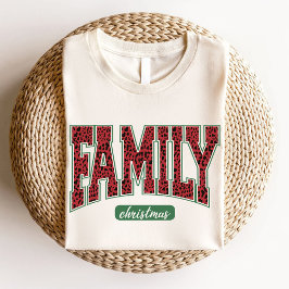 Vintage för familjejul Leopard Skriv ut T Shirt
