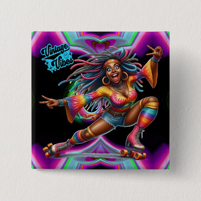 Vintage för färgfull Hippie-Chic-knapp Knapp (Framsida)