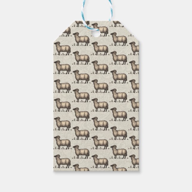 Vintage för fårlamm presentetikett (Framsidan)
