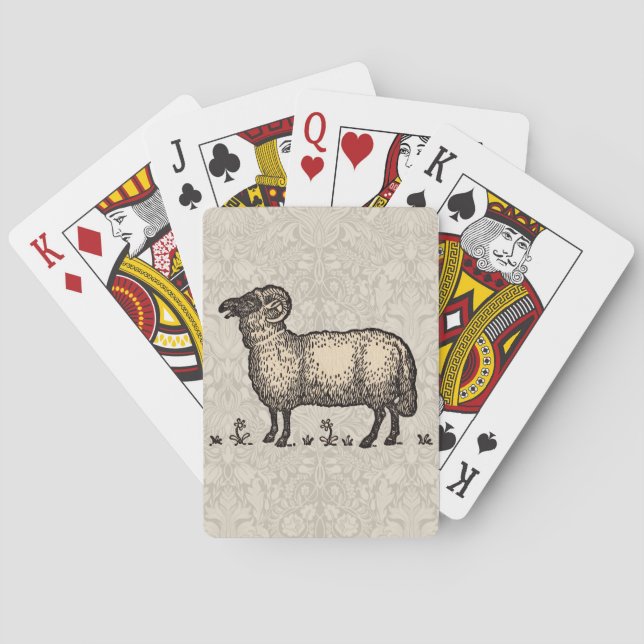 Vintage för fårlamm spelkort (Baksidan)