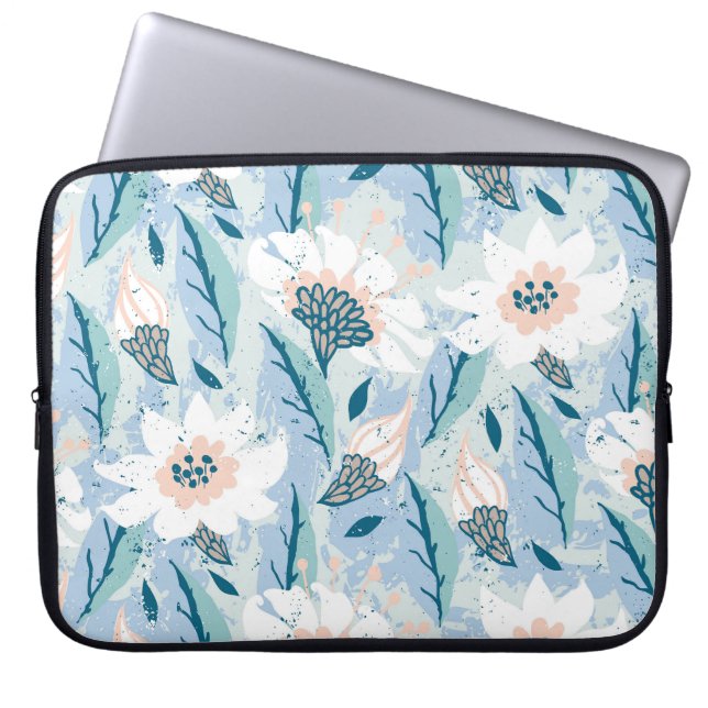 Vintage för fet handmålad Blommigt Laptop Fodral (Framsidan)