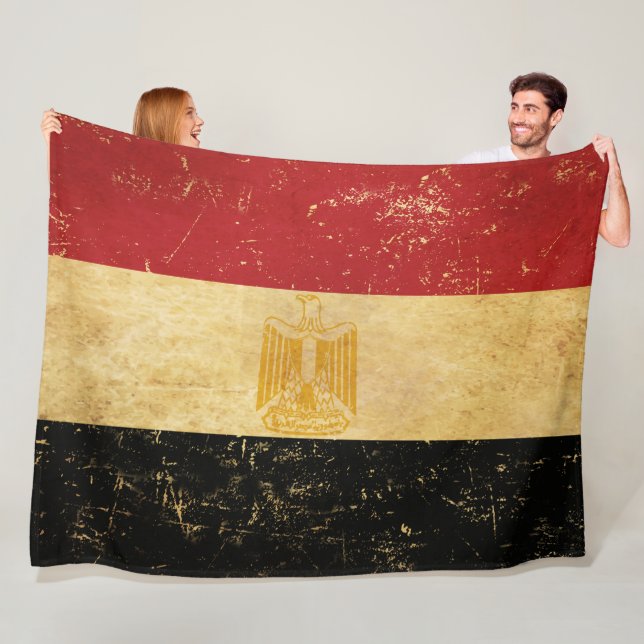 Vintage för Flagga av egypten Fleecefilt (På plats)