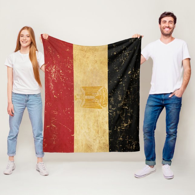 Vintage för Flagga av egypten Fleecefilt (På plats)