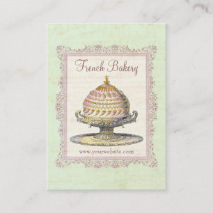 Vintage för gamla fashiated Fransk Bakery Visitkort