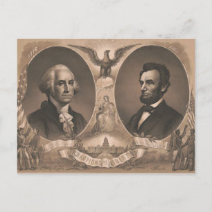 Vintage för George Washington Abraham Lincoln Vykort