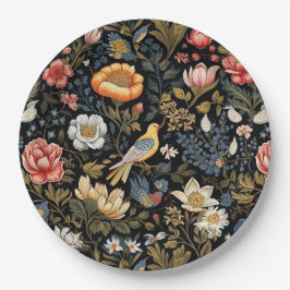 Vintage för Gult av fågel och blommor
