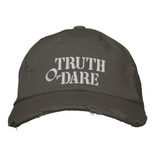 Vintage för Gult av Rustic i Truth Dare-spel, Grå Broderad Keps