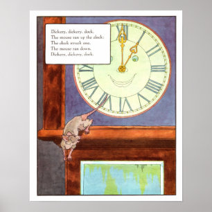 Vintage för hemlig utskrift - Dickery Dickery Dock Poster