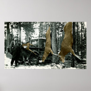 VINTAGE FÖR HJORTJAKTJÄGAREN FOTOGRAFERAR POSTER